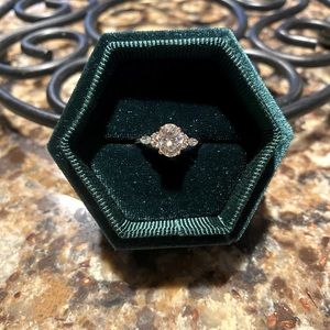 14k Rose Gold Moissanite Engagement Ring